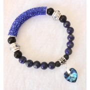 558 bracelet amour de soi tourmaline noire et lapis lazuli Swa bleu